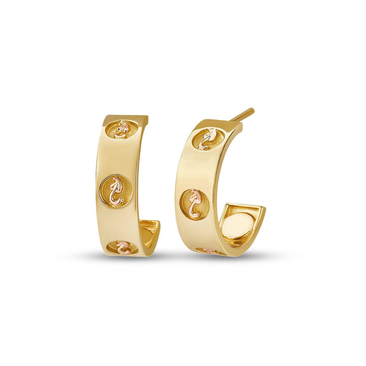 Clogau Gold Insignia 9 CT Half-Hoop Earrings image