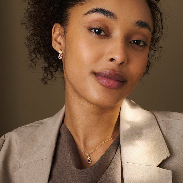 Clogau Gold Royal 9ct Solid Delphinium Amethyst Pendant image 2