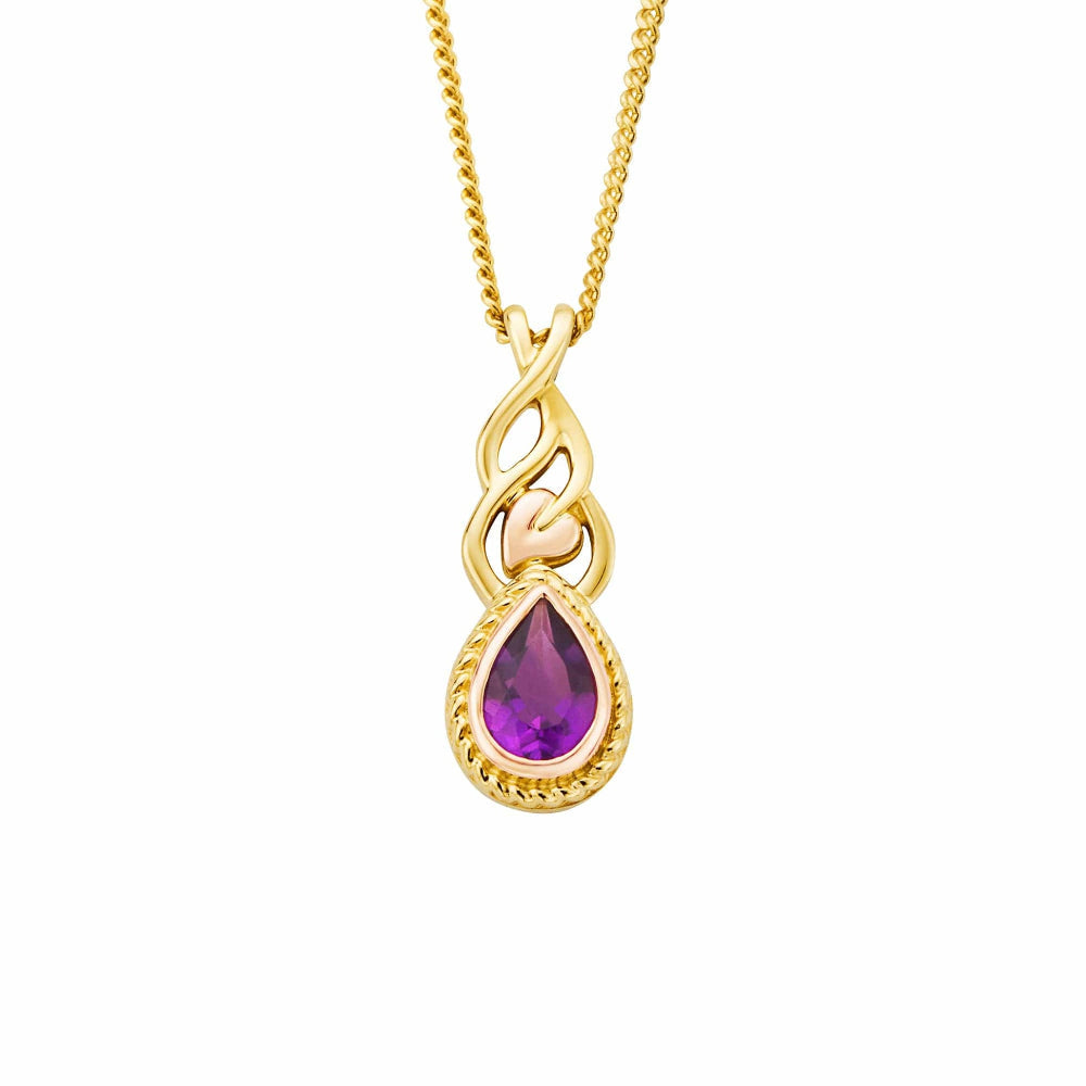 Clogau Gold Royal 9ct Solid Delphinium Amethyst Pendant image