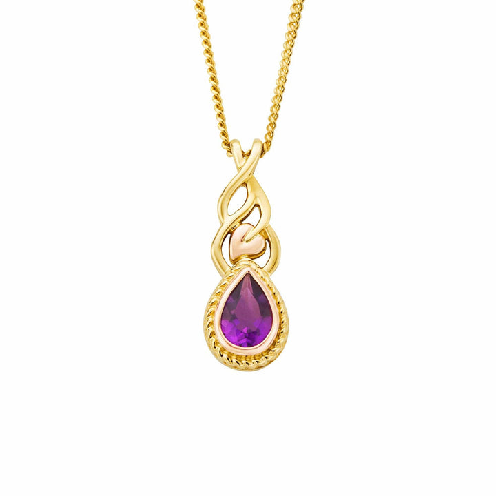 Clogau Gold Royal 9ct Solid Delphinium Amethyst Pendant image