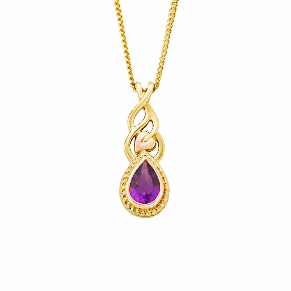 Clogau Gold Royal 9ct Solid Delphinium Amethyst Pendant - MococoClogauGROY9055051537002475Necklaces
