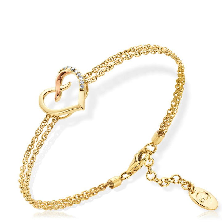 Clogau Kiss Diamond Heart Gold Bracelet - MococoClogauCGKDBR5051537332114Bracelets