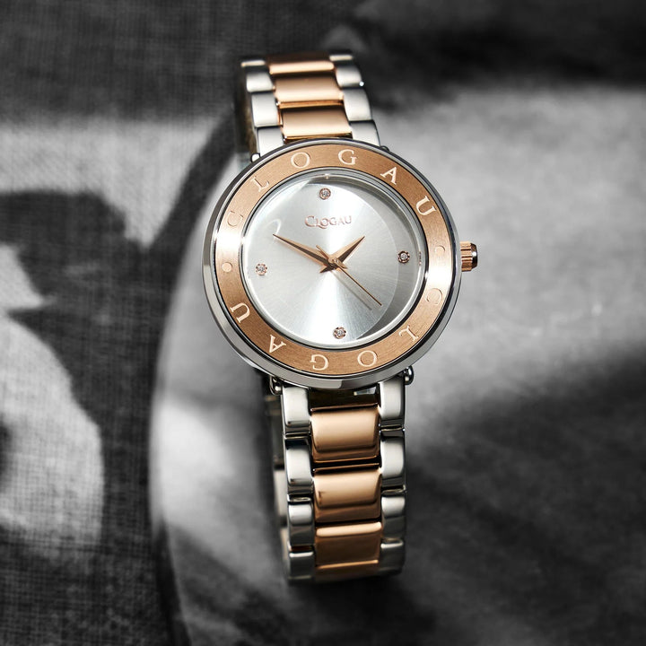 Clogau Ladies Alaw Rose Gold & Silver Stainless Steel Diamond Watch - MococoClogau4S000455051537381648Watches and Accessories