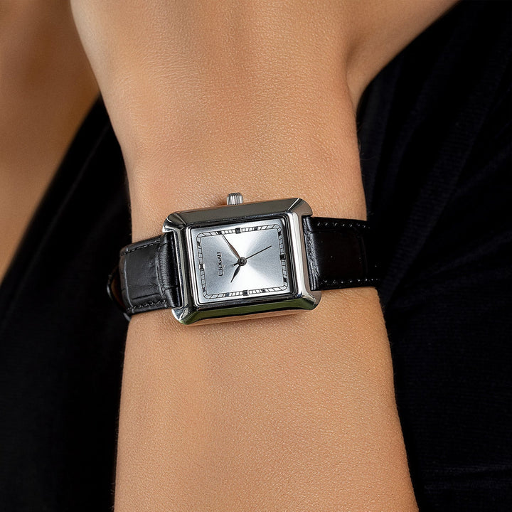 Clogau Ladies Timeless Crafnant Silver Black Leather Watch - MococoClogau4S000105051537349129Watches and Accessories