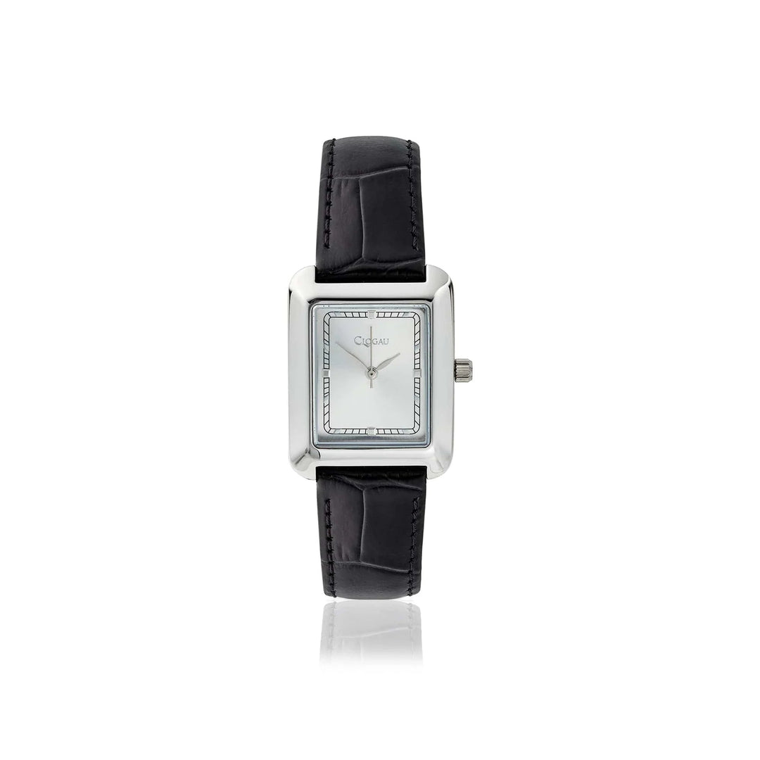 Clogau Ladies Timeless Crafnant Silver Black Leather Watch - MococoClogau4S000105051537349129Watches and Accessories