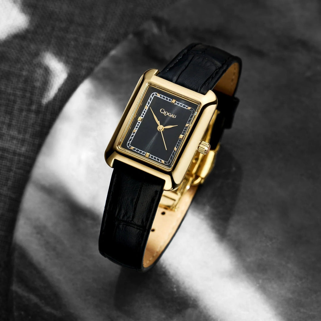Clogau Ladies Timeless Gold & Black Leather Watch - MococoClogau4S000445051537381631Watches and Accessories