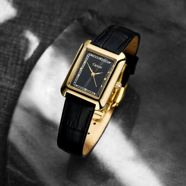 Clogau Ladies Timeless Gold & Black Leather Watch - MococoClogau4S000445051537381631Watches and Accessories
