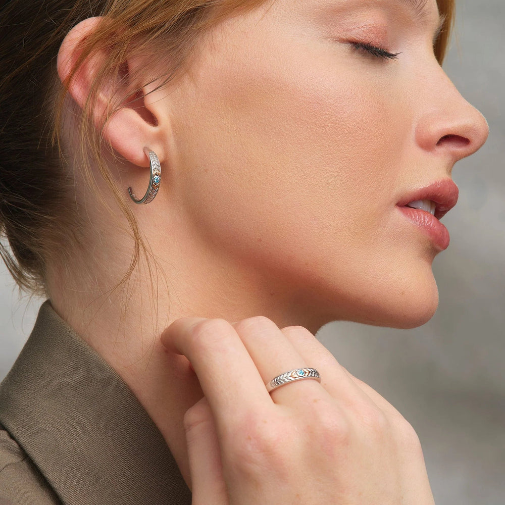 Clogau Lilibet Silver And Sky Blue Topaz Hoop Earrings - MococoClogau3SQNM07275051537384489Earrings