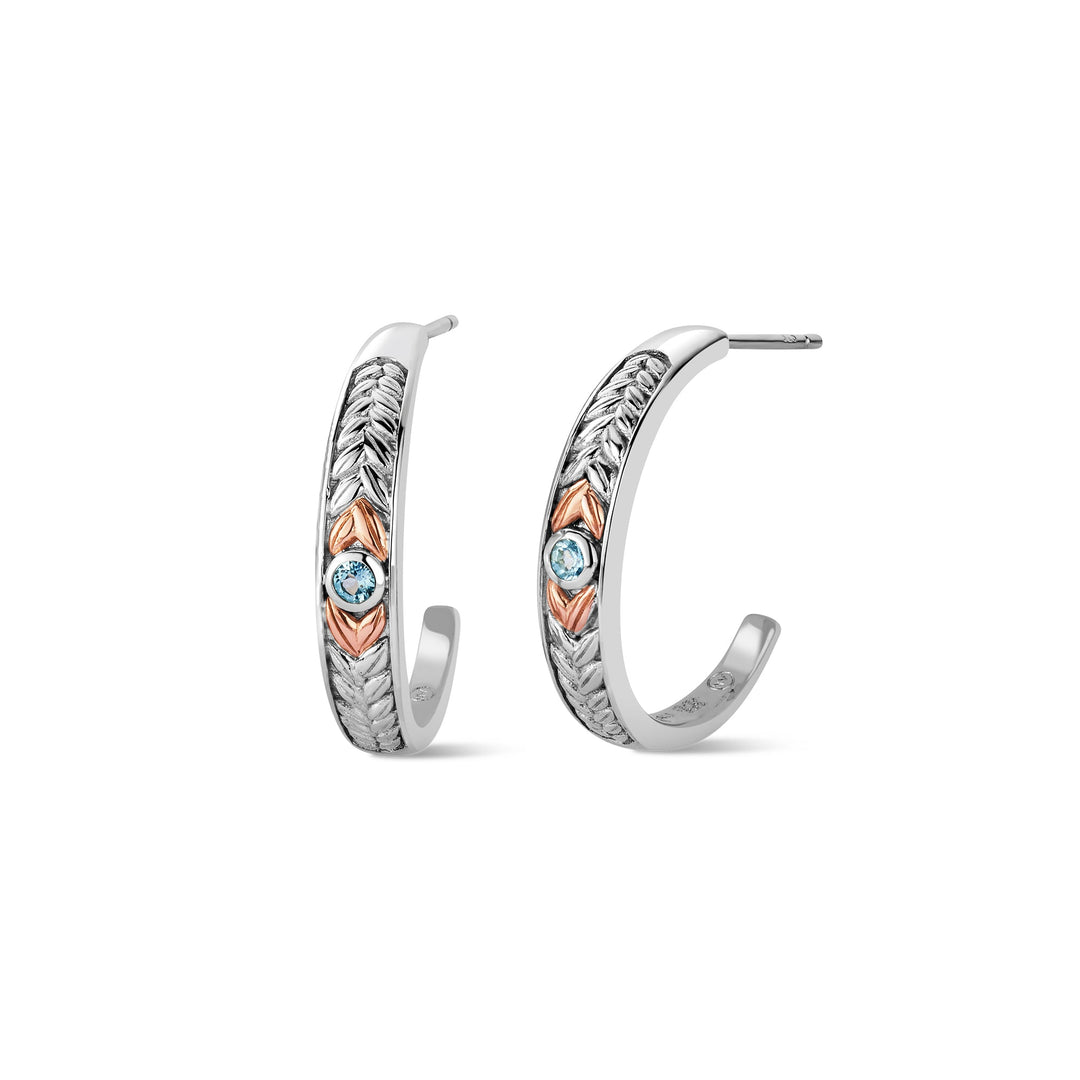 Clogau Lilibet Silver And Sky Blue Topaz Hoop Earrings - MococoClogau3SQNM07275051537384489Earrings