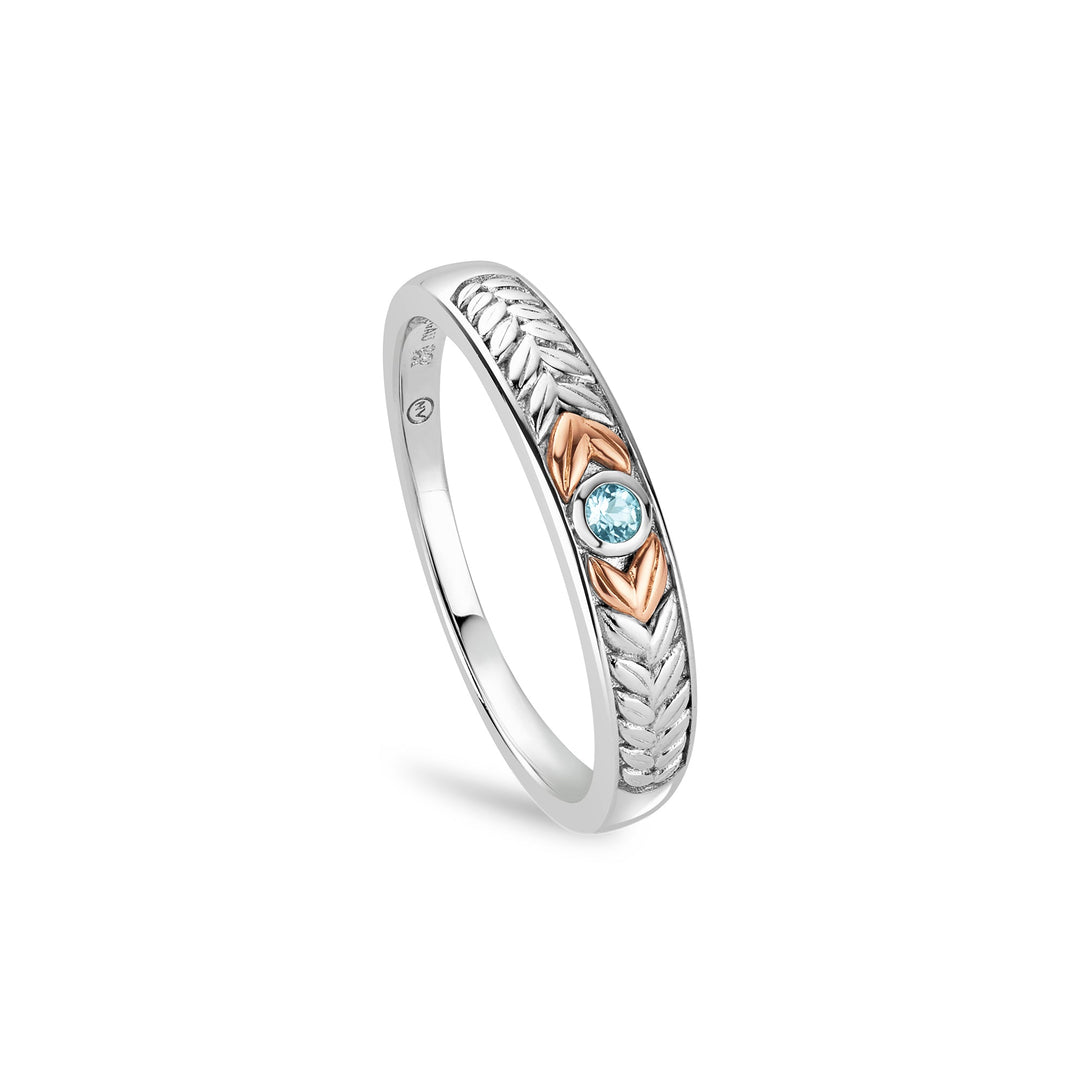 Clogau Lilibet Silver And Sky Blue Topaz Slim Channel Ring - MococoClogau3SQNM0725/J5051537384267Rings
