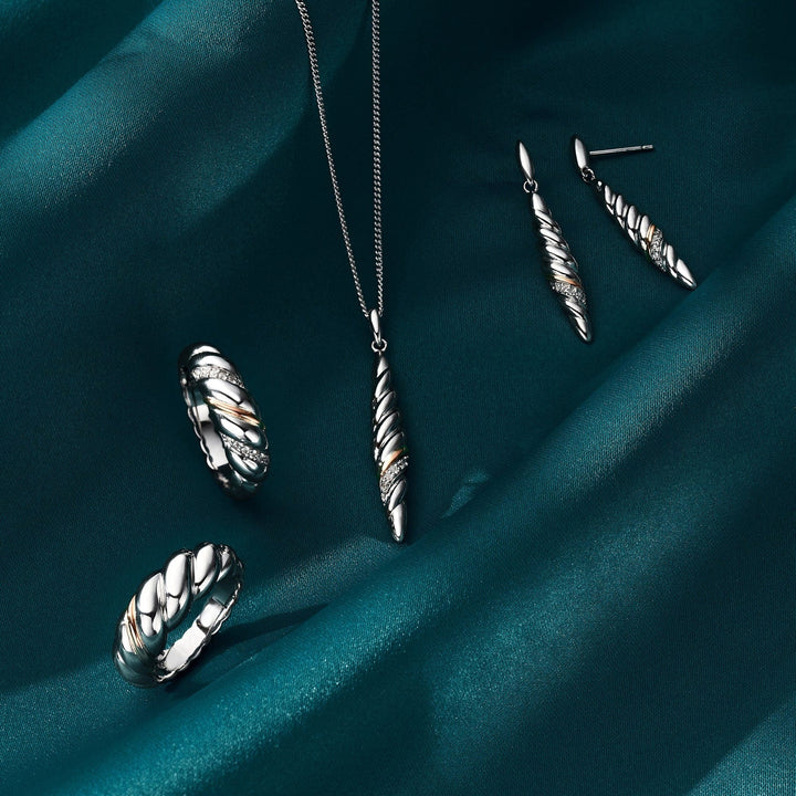 Clogau Lovers Twist White Topaz Silver Drop Earrings - MococoClogau3SLTW06565051537379560Earrings