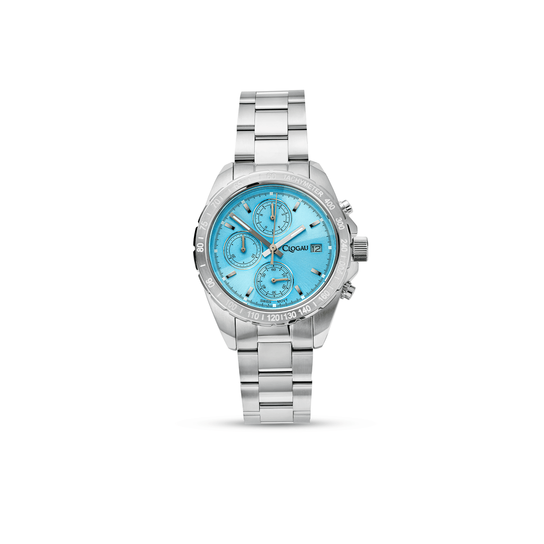 Clogau Mens Stainless Steel Brenig Sporty Chronograph Blue Dial Watch - MococoClogau4S000565051537003182Watches and Accessories