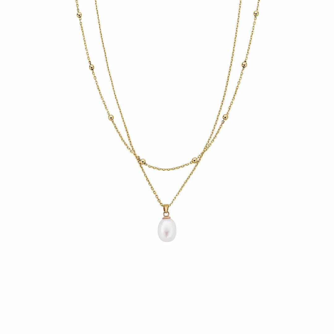 Clogau Nature's Wonder 9ct Solid Gold Beachcomber Layered Pearl Necklace - MococoClogauGBCH8285051537387961Necklaces