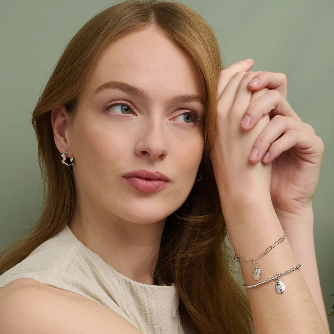 Clogau Nature's Wonder Silver Forget Me Not Huggie Hoop Earrings - MococoClogau3SFMN8345051537387923Earrings