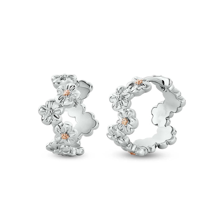 Clogau Nature's Wonder Silver Forget Me Not Huggie Hoop Earrings - MococoClogau3SFMN8345051537387923Earrings