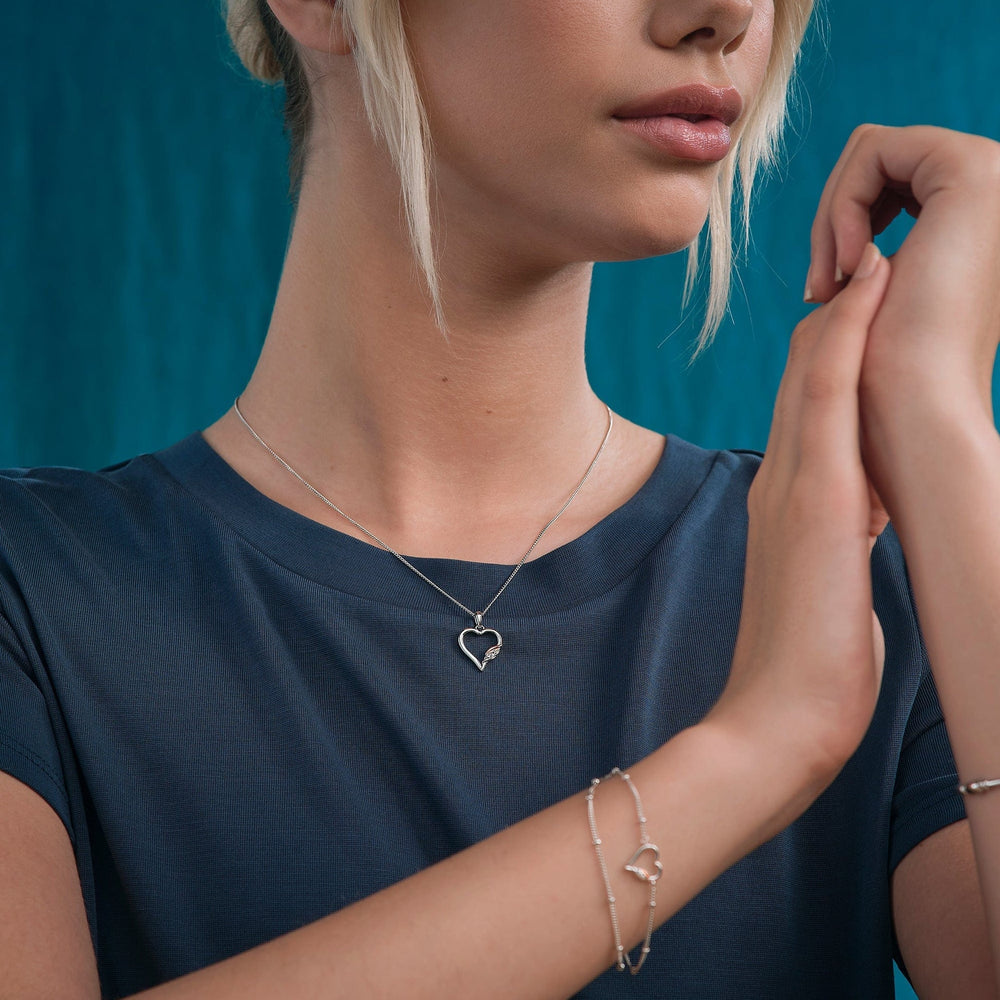 Clogau Past Present Future Silver Heart Pendant Necklace - MococoClogau3SPPF06475051537379720Necklaces