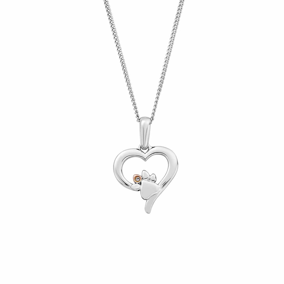 Clogau Paw Prints Silver Heart Topaz Necklace - MococoClogau3SPMH7695051537387947Necklaces