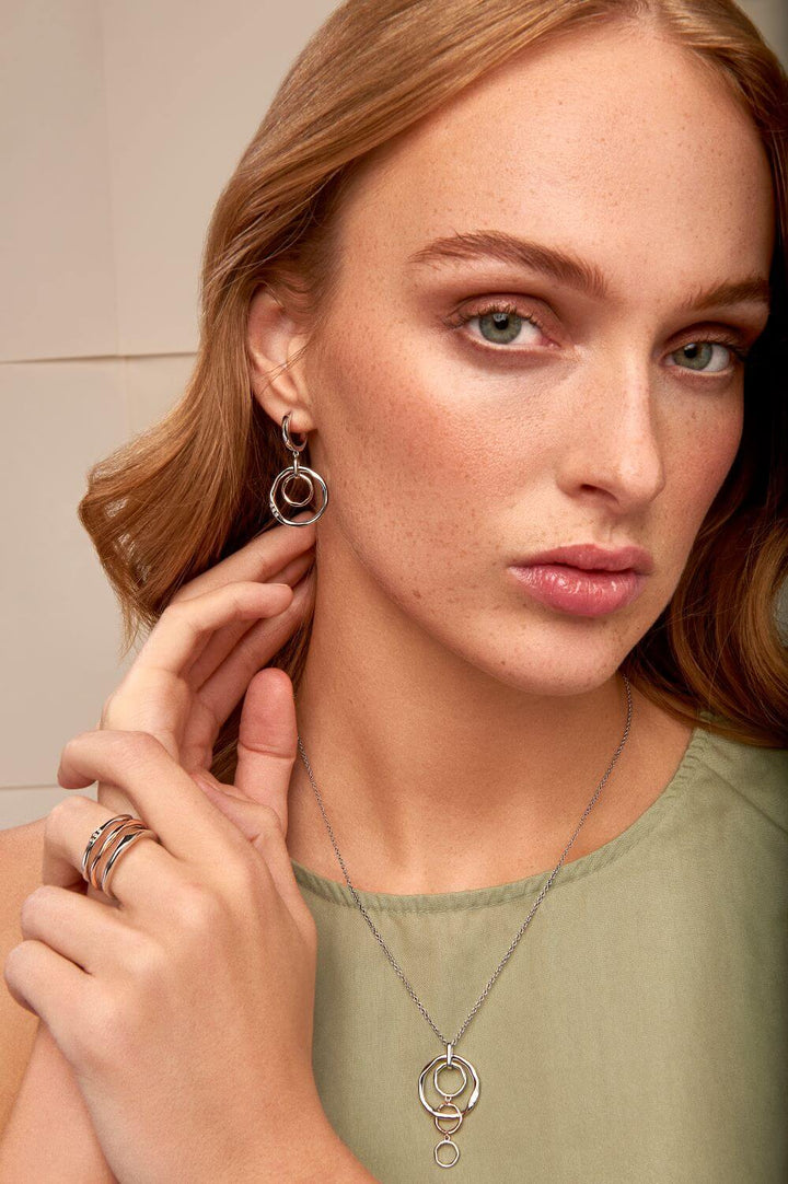 Clogau Ripples Double Hoop Necklace and Earrings Set - MococoClogauJewellery Sets