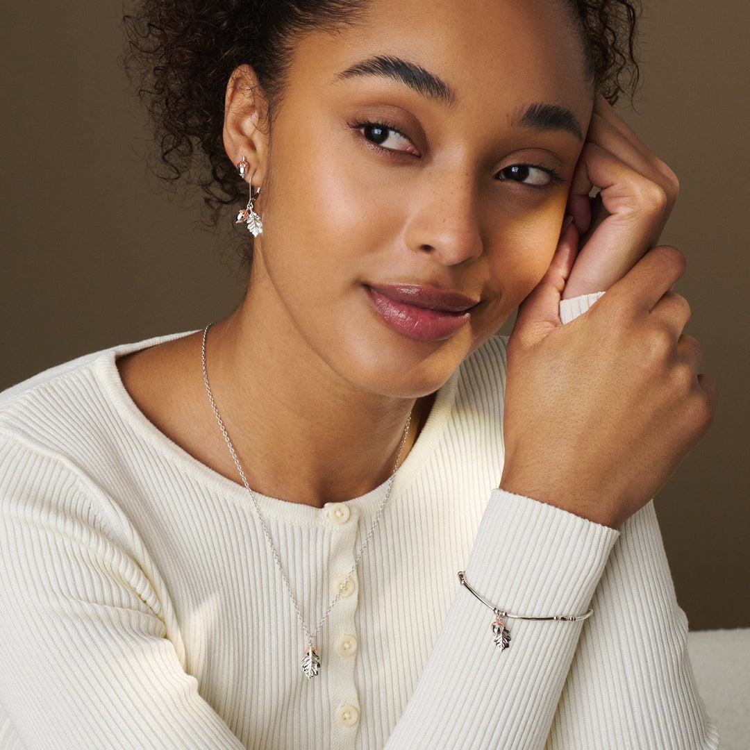 Clogau Royal Sterling Silver Oak Leaf Pendant with Rare Welsh Gold - MococoClogau3SROY9125051537002451Necklace