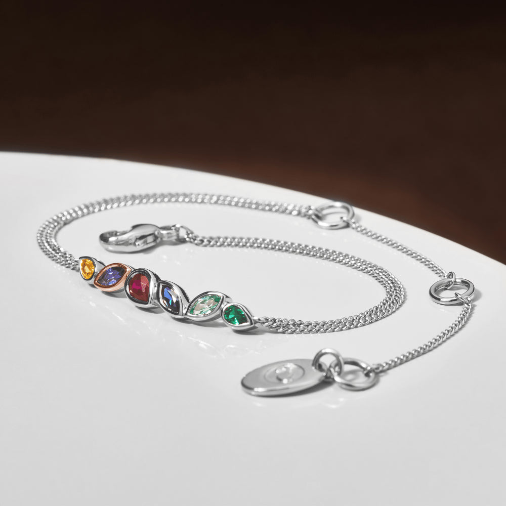 Clogau Silver Cariad&reg; Lab-Grown Multi-Stone Bracelet image 1