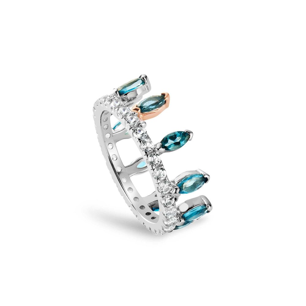 Clogau Silver Celebration Crown Topaz London Blue Ring - MococoClogau3SATA0787 - J5051537000228Ring