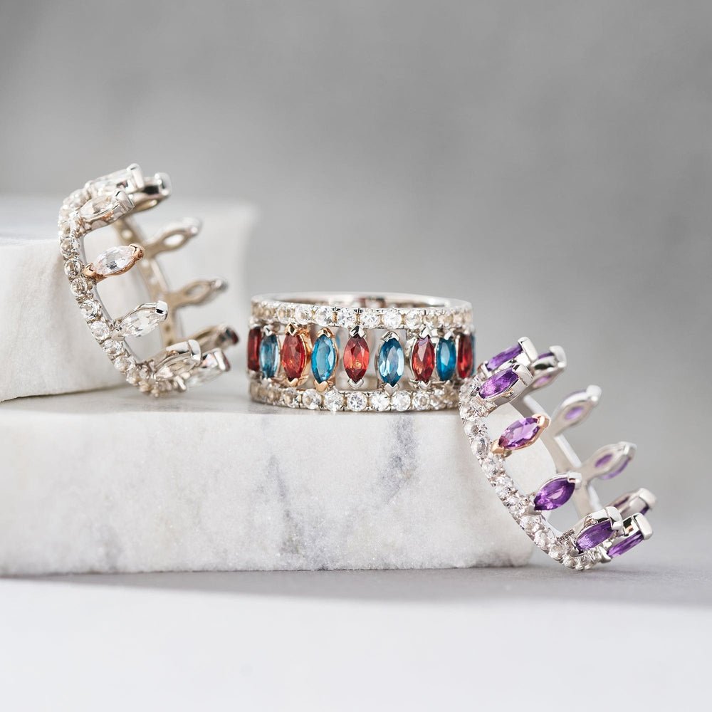 Clogau Silver Celebration Crown Topaz London Blue Ring - MococoClogau3SATA0787 - J5051537000228Ring