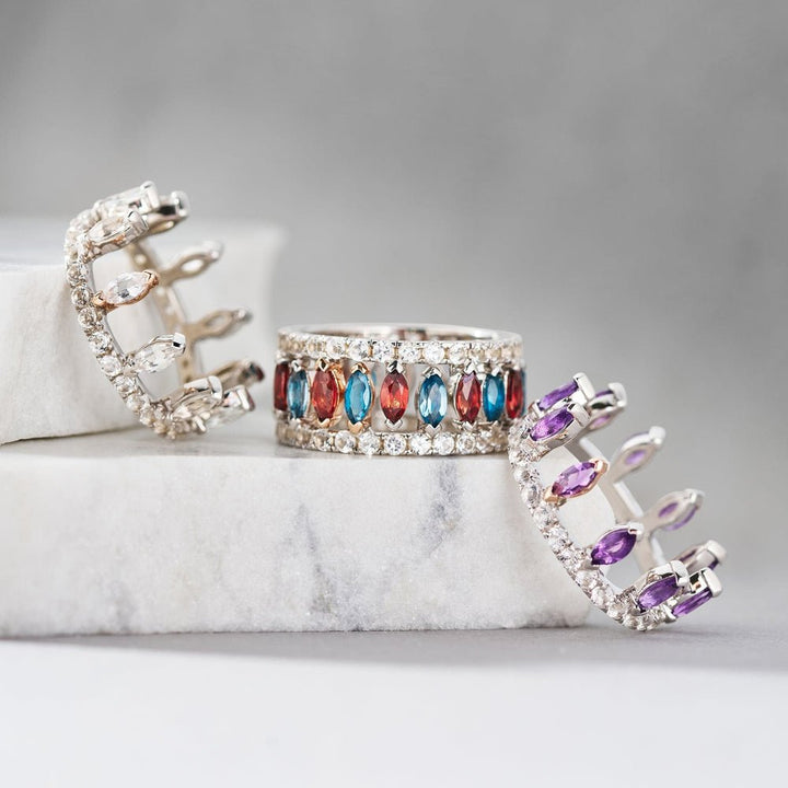 Clogau Silver Celebration Crown Topaz London Blue Ring - MococoClogau3SATA0787 - J5051537000228Ring