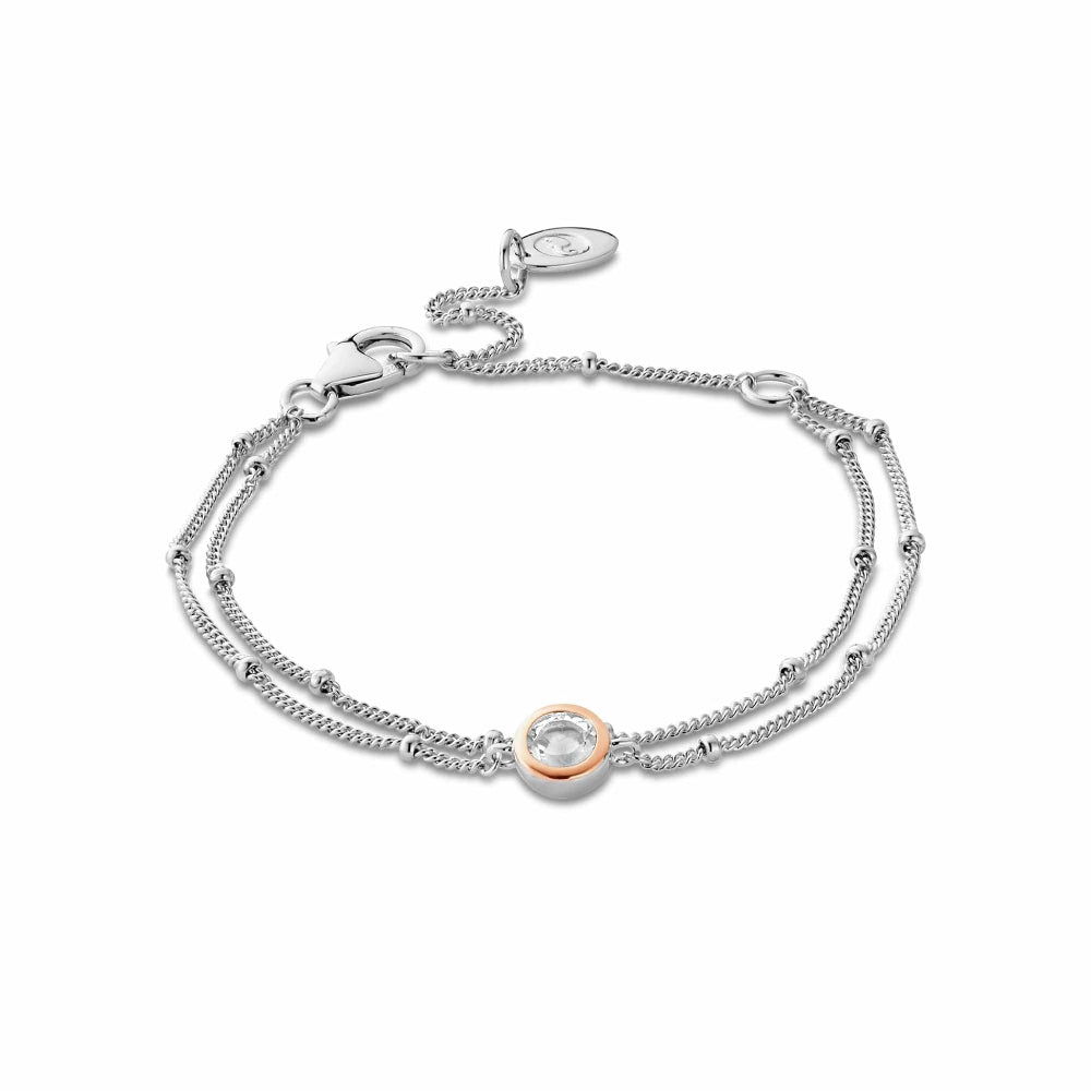 Clogau Silver Celebration Double Topaz Chain Bracelet image
