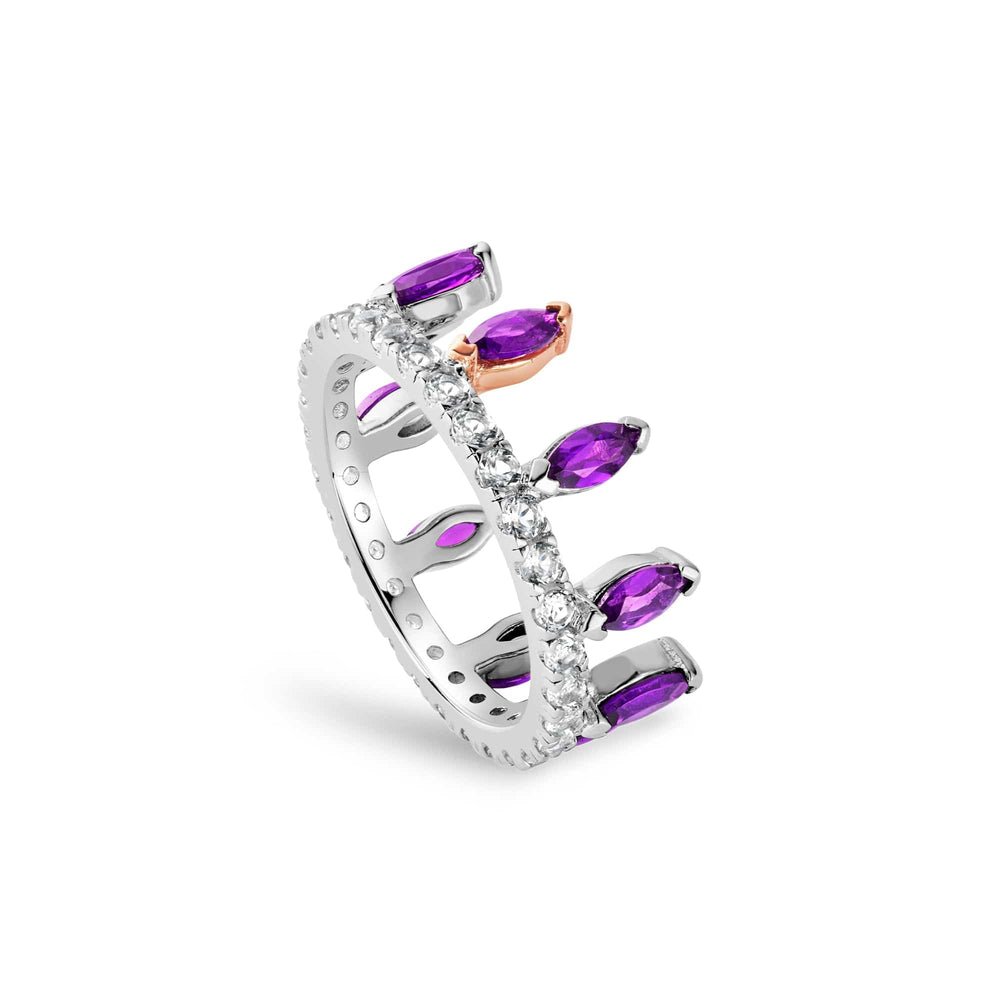 Clogau Silver Clogau Celebration Crown Amethyst Ring - MococoClogau3SATA0789 - J5051537000440Ring