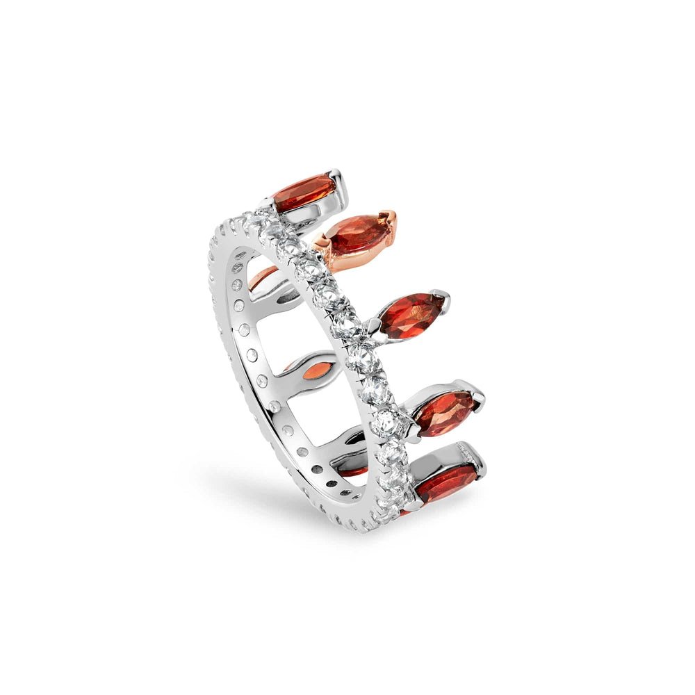 Clogau Silver Clogau Celebration Crown Garnet Red Ring - MococoClogau3SATA0786 - J5051537000112Ring