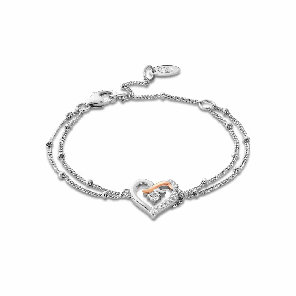 Clogau Silver Forever Yours Kiss Double Topaz Chain Bracelet image