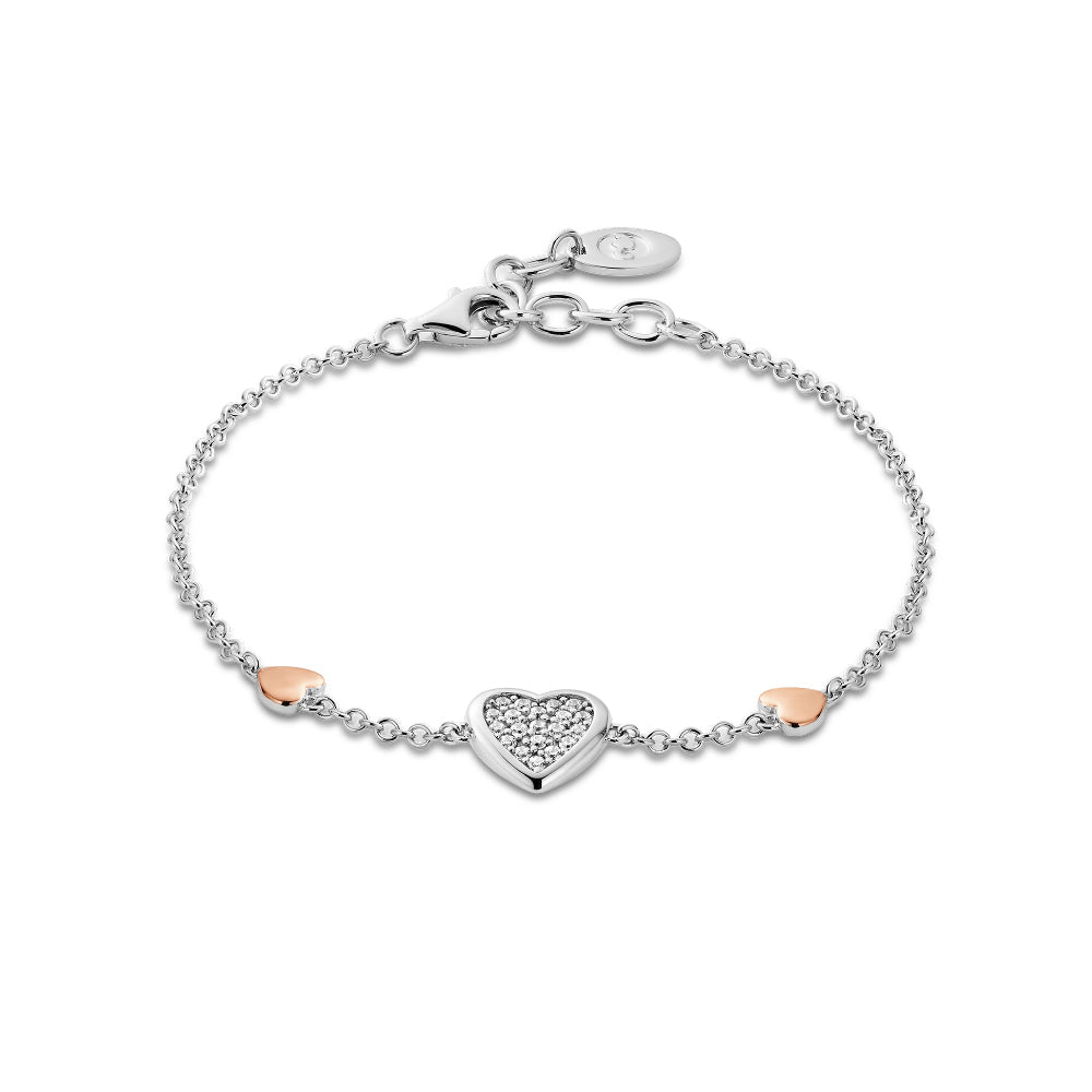 Clogau Silver Forever Yours Swarovski Zirconia Love Heart Bracelet - MococoClogau3SFYO9945051537003694Bracelets