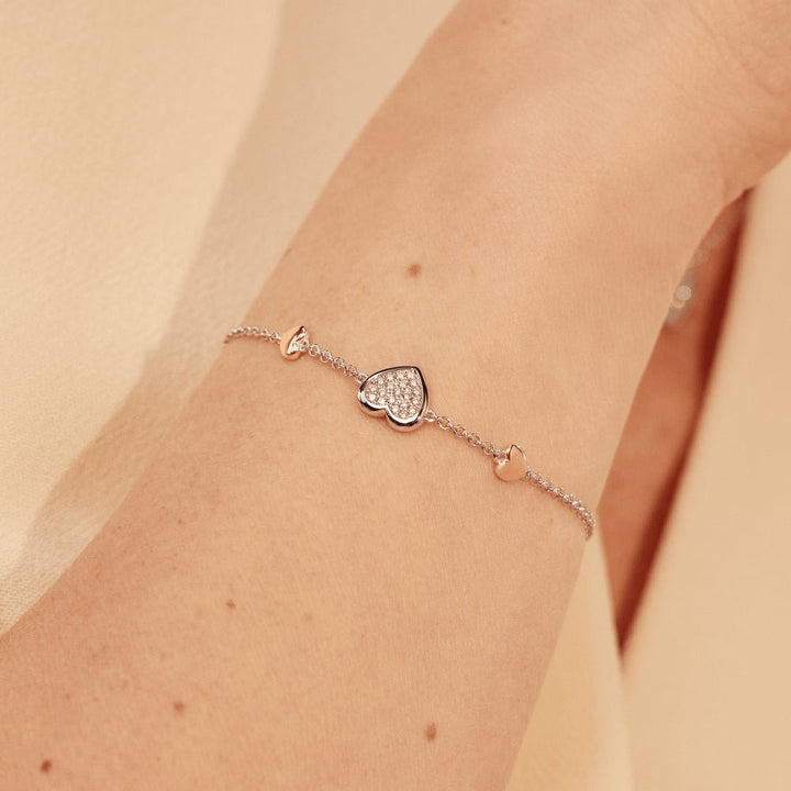 Clogau Silver Forever Yours Swarovski Zirconia Love Heart Bracelet - MococoClogau3SFYO9945051537003694Bracelets