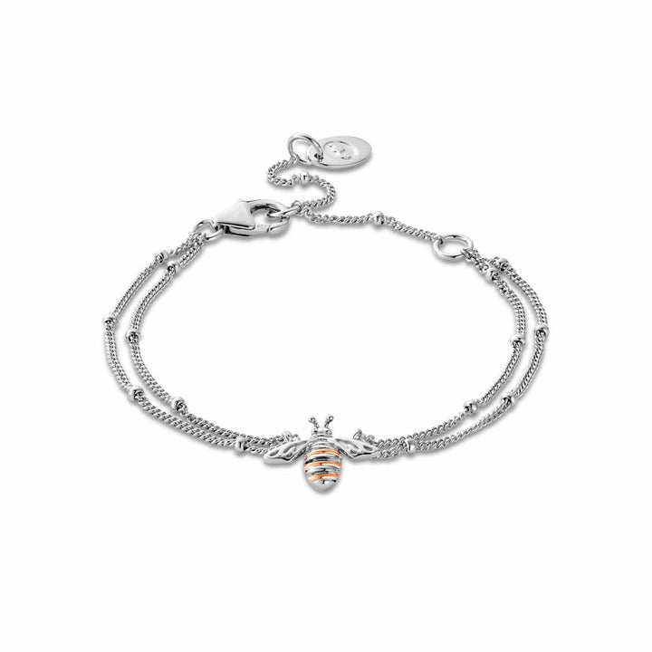 Clogau Silver Nature's Wonder Honey Bee Double - Chain Bracelet image