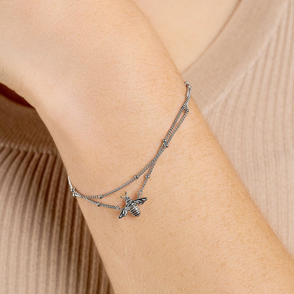 Clogau Silver Nature's Wonder Honey Bee Double - Chain Bracelet - MococoClogau3SHNB01345051537350712Bracelets