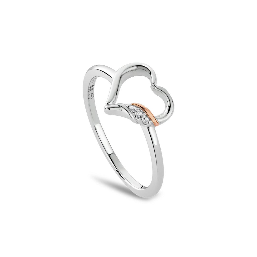 Clogau Silver Past Present Future Heart Ring - MococoClogau3SPPF0801/JRings