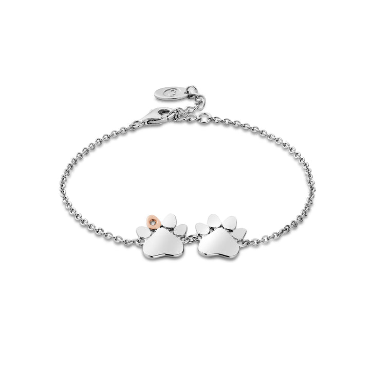 Clogau Silver Paw Print on My Heart Bracelet - MococoClogau3SPWP08225051537385653Bracelets