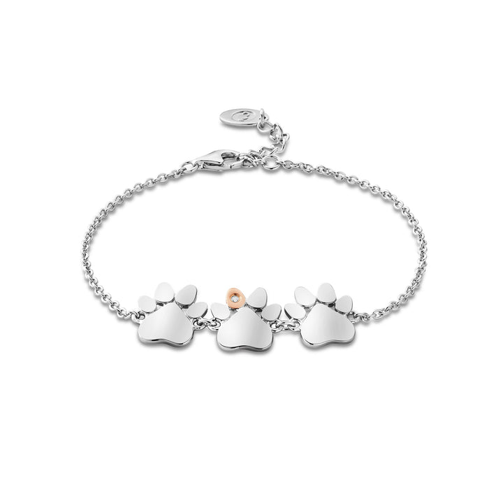 Clogau Silver Paw Print on My Heart Bracelet - MococoClogau3SPWP08225051537385653Bracelets