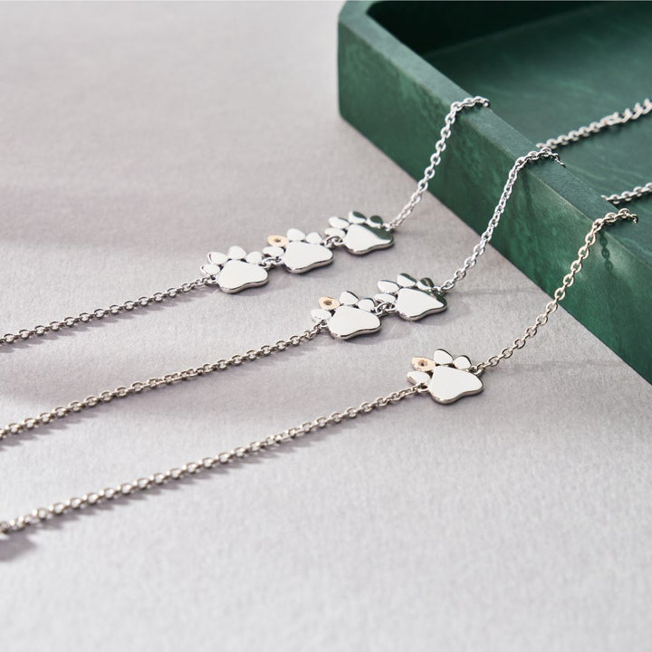 Clogau Silver Paw Print on My Heart Bracelet - MococoClogau3SPWP08225051537385653Bracelets