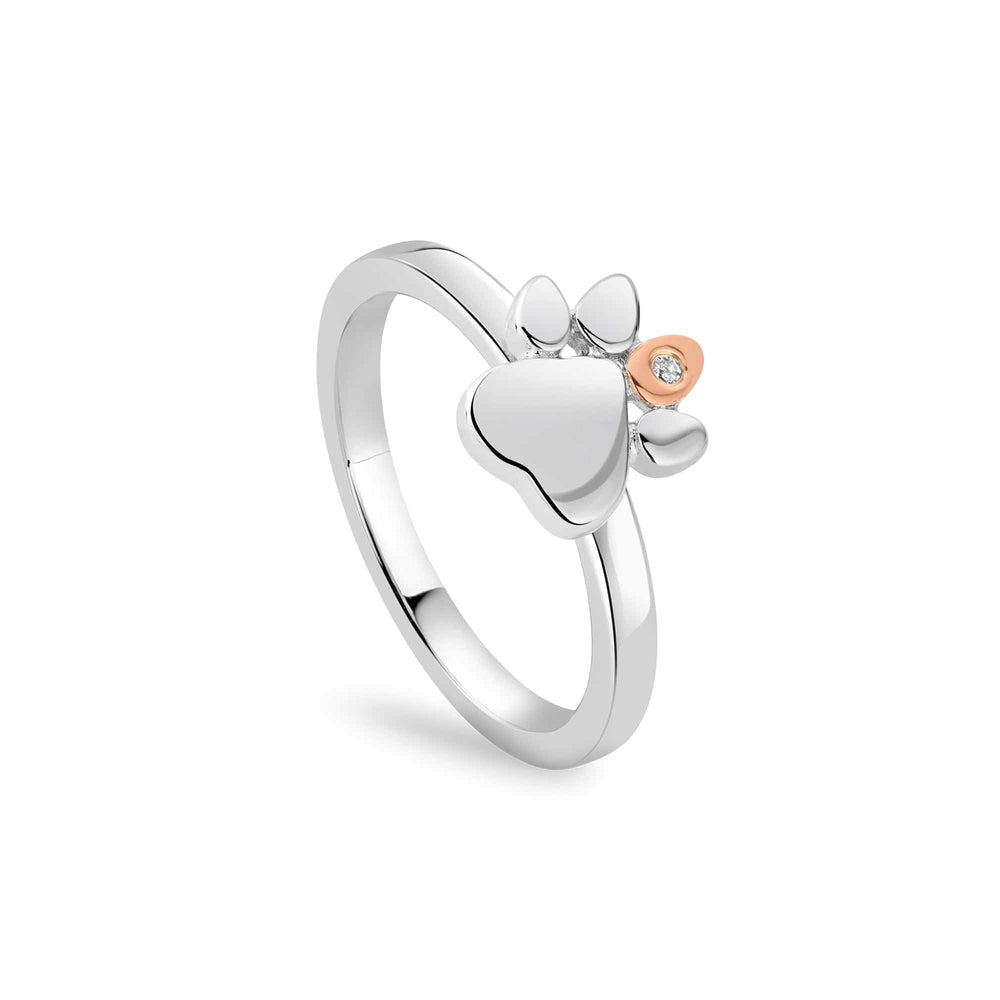 Clogau Silver Paw Prints on My Heart Stacking Ring - MococoClogau3SPWP0649 - JRing