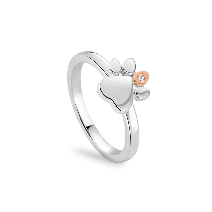 Clogau Silver Paw Prints on My Heart Stacking Ring - MococoClogau3SPWP0649 - JRing