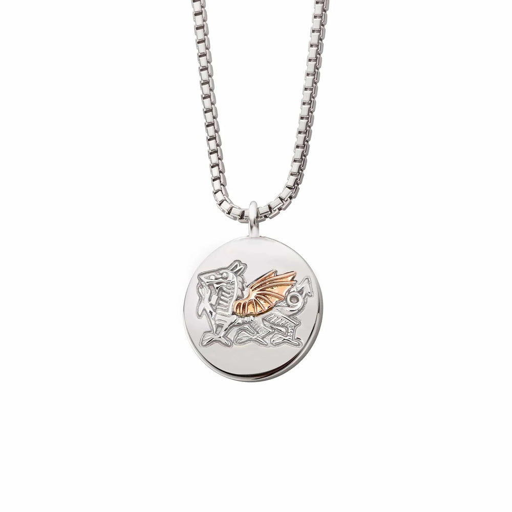 Clogau Silver Welsh Rugby Union and Dragon Pendant Necklace - MococoClogau3SWRUWDP5051537307518Necklaces