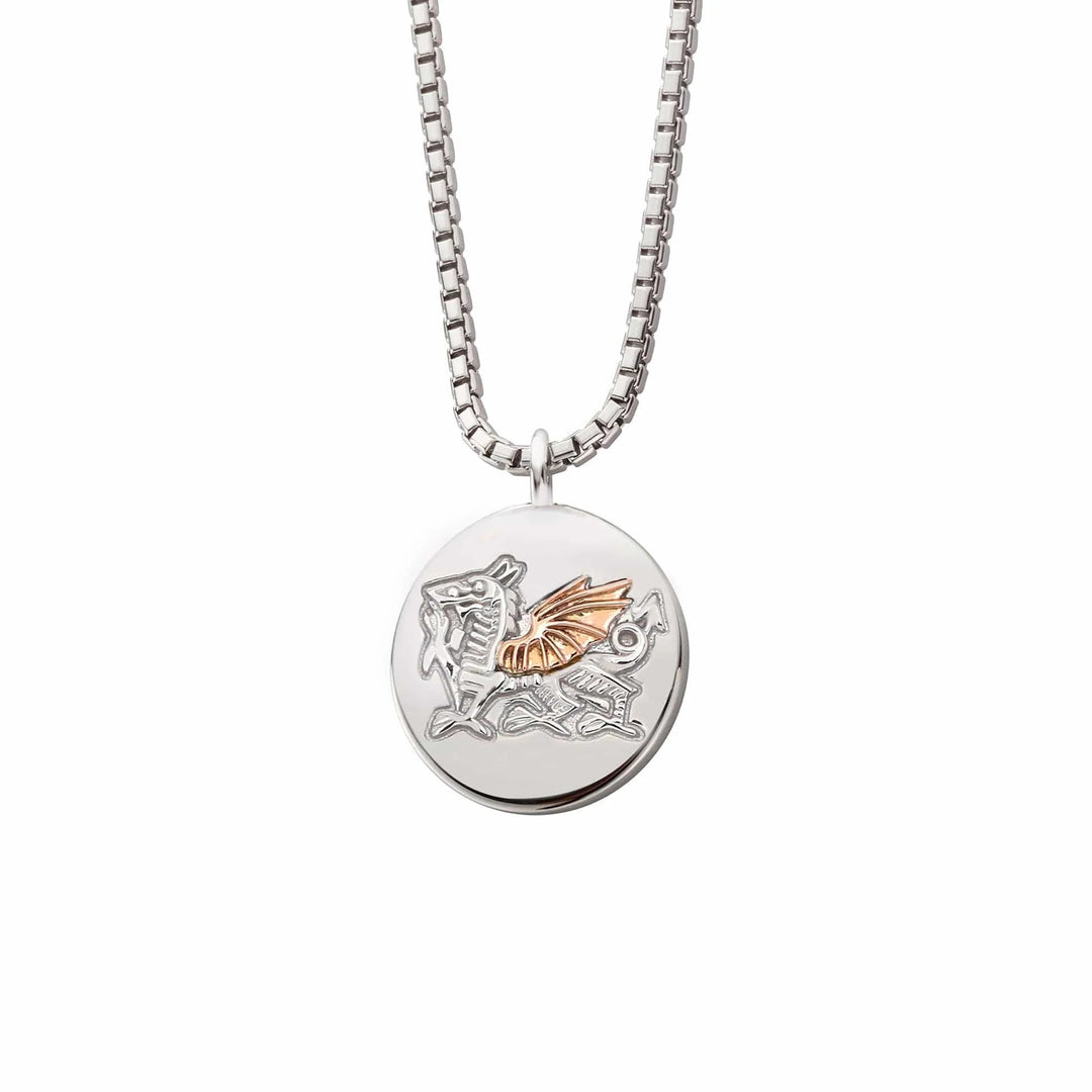 Clogau Silver Welsh Rugby Union and Dragon Pendant Necklace - MococoClogau3SWRUWDP5051537307518Necklaces