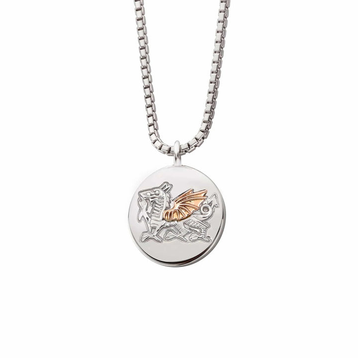 Clogau Silver Welsh Rugby Union and Dragon Pendant Necklace - MococoClogau3SWRUWDP5051537307518Necklaces