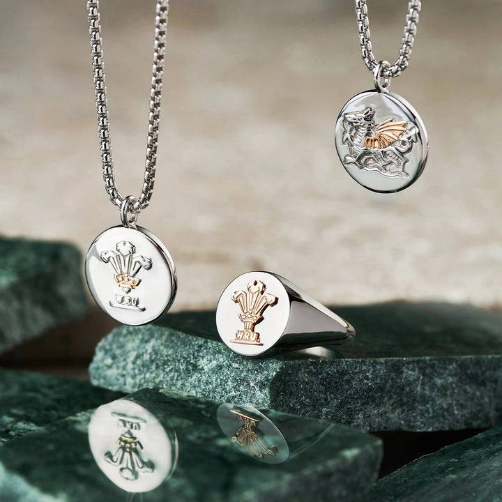 Clogau Silver Welsh Rugby Union and Dragon Pendant Necklace - MococoClogau3SWRUWDP5051537307518Necklaces