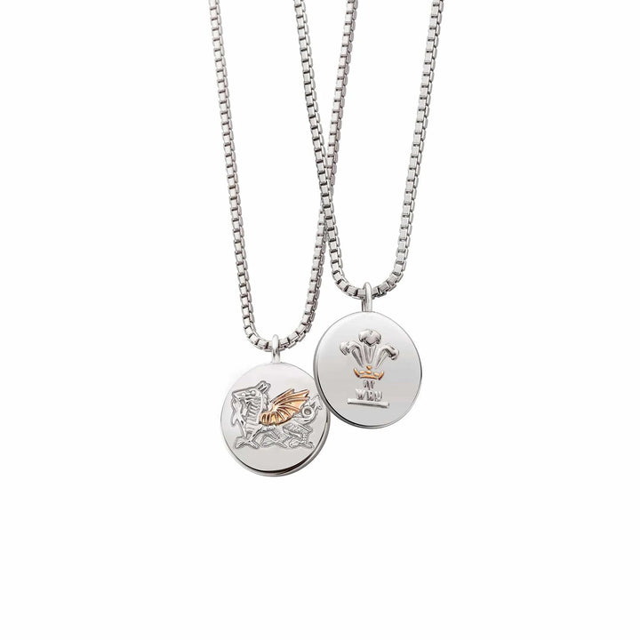 Clogau Silver Welsh Rugby Union and Dragon Pendant Necklace - MococoClogau3SWRUWDP5051537307518Necklaces