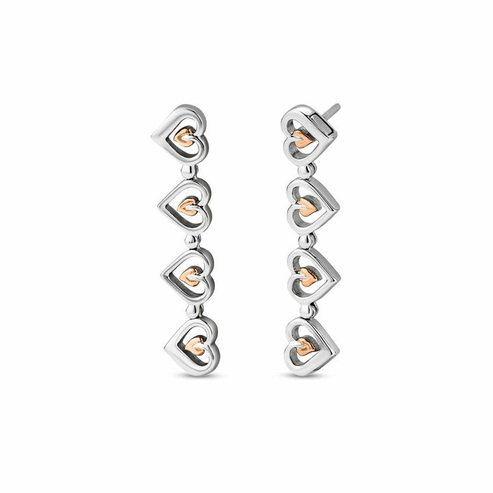 Clogau Sterling Silver Tree of Life Heart Drop-Stud Earrings image