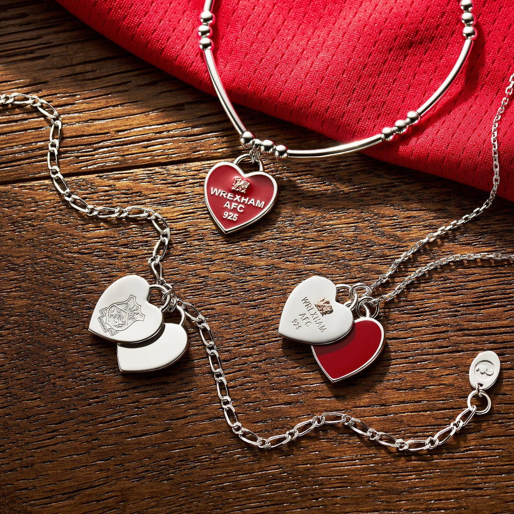 Clogau Sterling Silver Wrexham AFC Heart Bracelet image 1