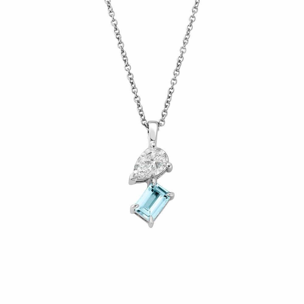 Clogau Ti a Fi White Gold, Diamond and Aquamarine Pendant - MococoClogauGTAF07505051537385684Charms & Pendants