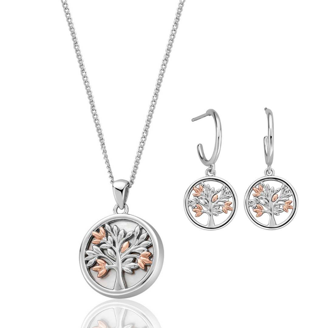 Clogau Tree of Life Circle Necklace and Drop Earrings Set - MococoClogauJewellery Sets